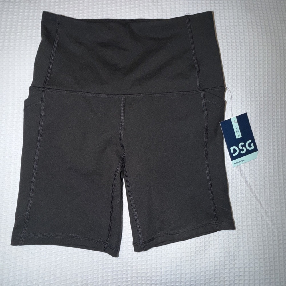 DSG Women Momentum Ultra High Rise 7" Inseam Bike Shorts Blk Sz XS